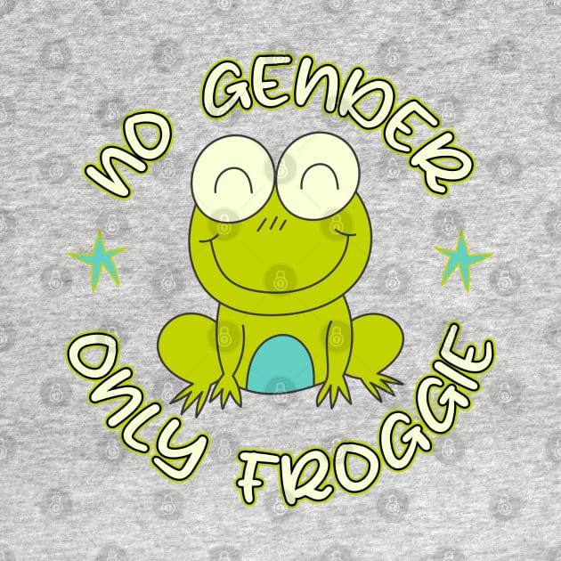 No Gender Only Froggie Funny Non Binary Green Frog by ArtedPool